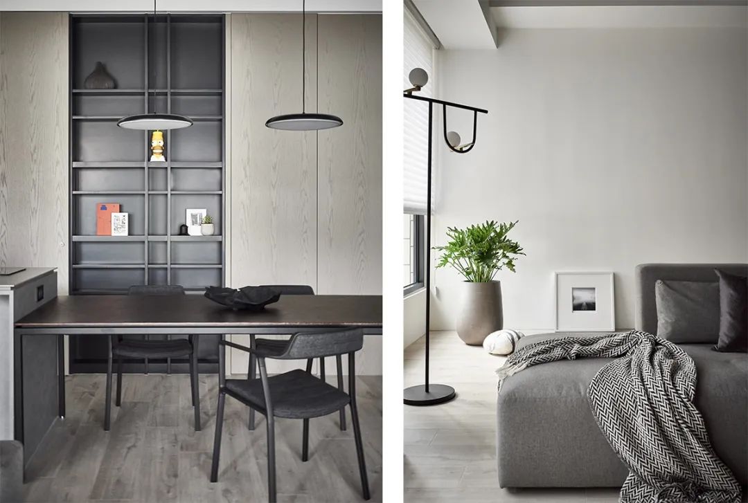 高级灰简约风装修,融入经典装修元素,三居室美翻了