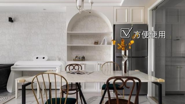 餐厅装修除了餐边柜,最好再添加个电器柜,好用度起码翻几倍!