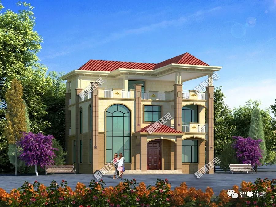 有露台和观景凉亭,客厅挑空设计,这栋别墅带给我眼前一亮的感觉