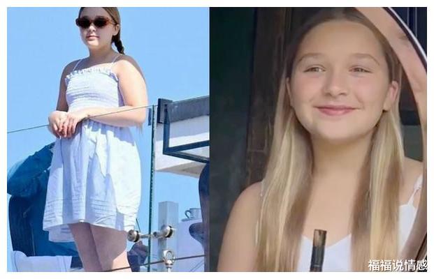 高圆圆|11岁小七穿贝嫂睡衣，妩媚自拍遮脸显瘦！五官早熟，小贝太溺爱