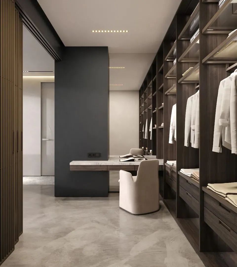 步入式衣帽间,一“墙”两用,精致又有序