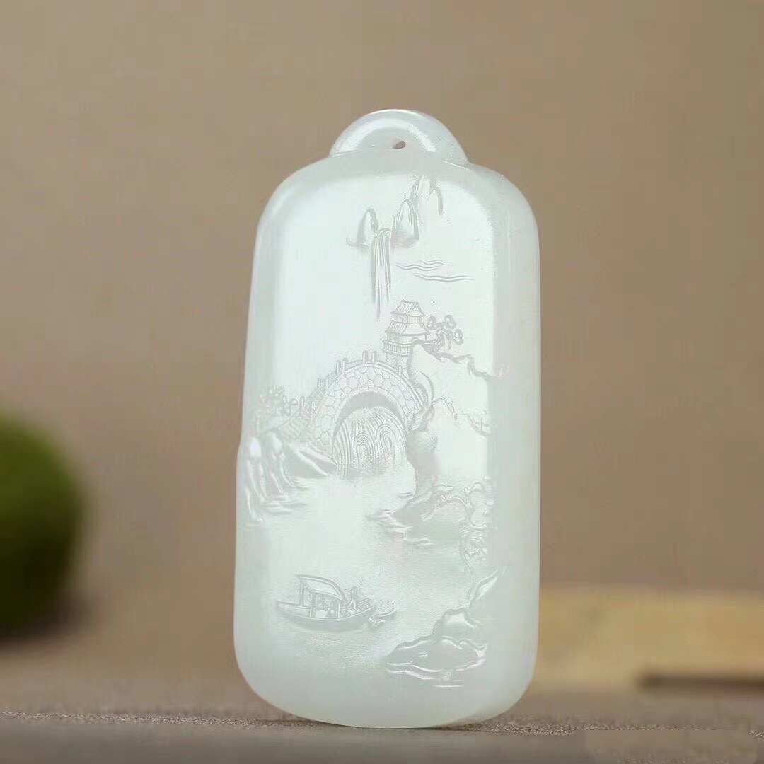 |和田玉意境山水牌