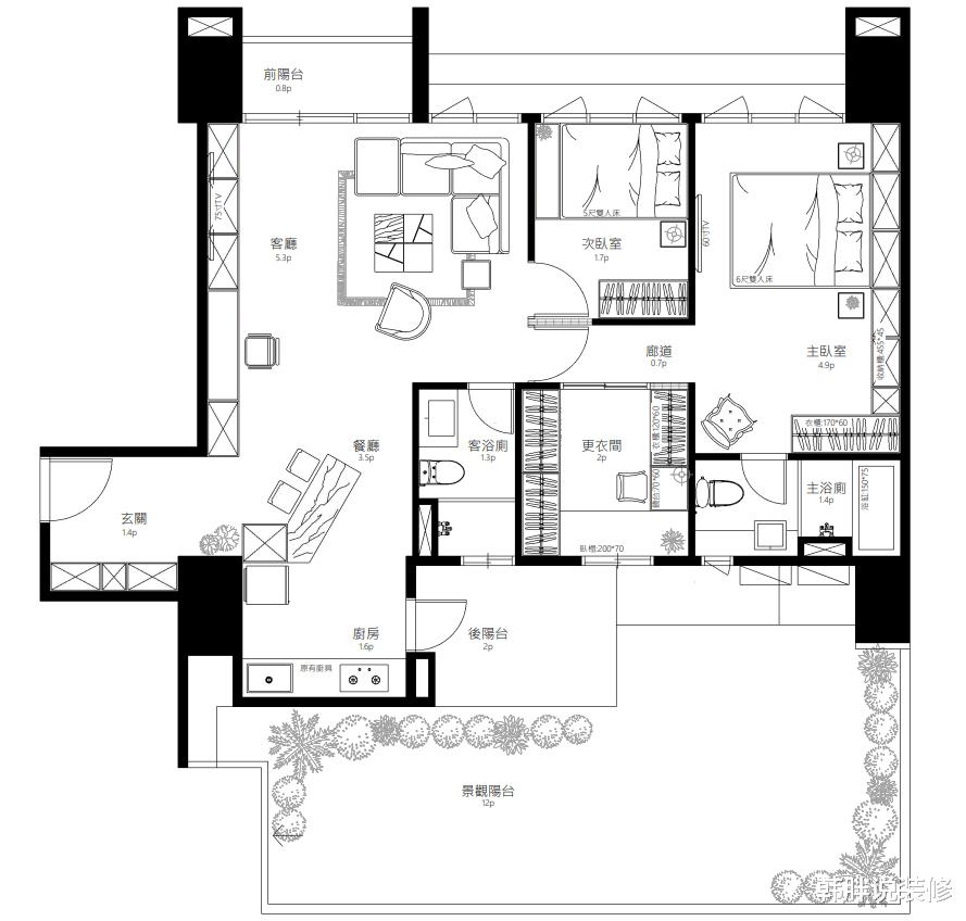 套内106㎡,直率工业风!满眼都是自己喜欢的样子,简约却不简单