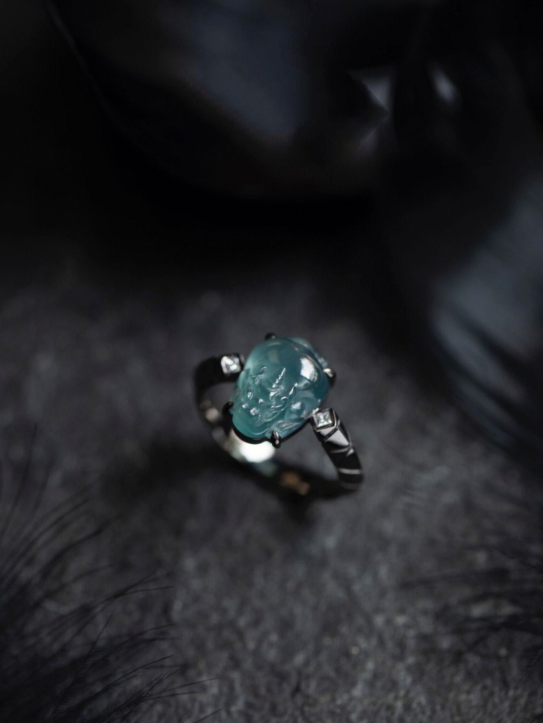 戒指|能量戒指“星际”勇敢的貔貅翡翠戒指