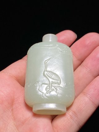 鼻烟壶|清乾隆 和田玉籽料 一品当朝 鼻烟壶 把件 摆件