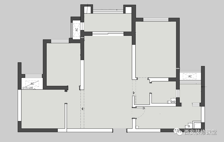 95㎡三室一卫,蓝色现代独居宅