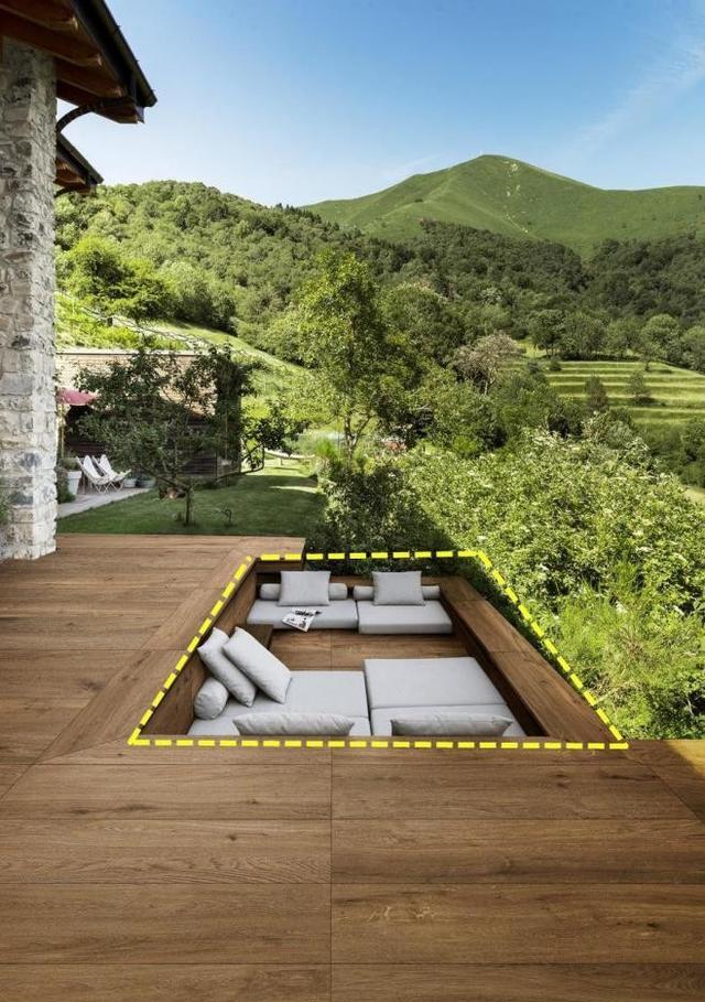 庭院甲板不满铺,这样干就对了!好看、舒适,关键还省材料钱