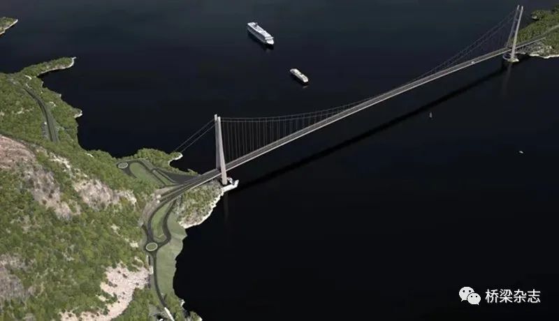 挪威|【海外桥讯】挪威设计北欧地区最长悬索桥