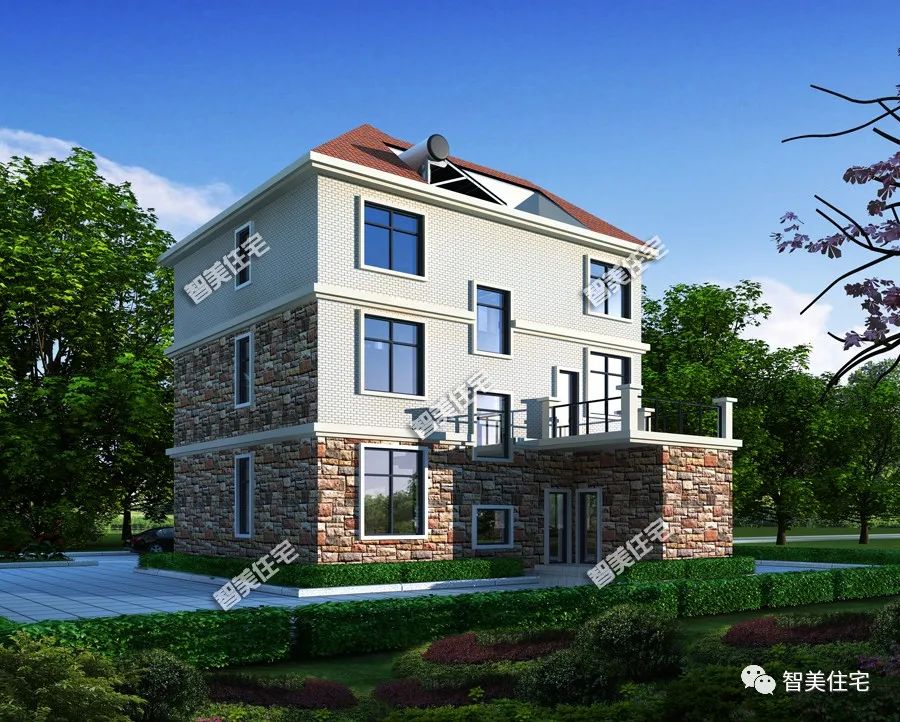 一栋两层半田园风格别墅,厨房单独建,这栋房子百年后也不过时