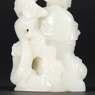 |晚清 和田玉祥龙观音摆件