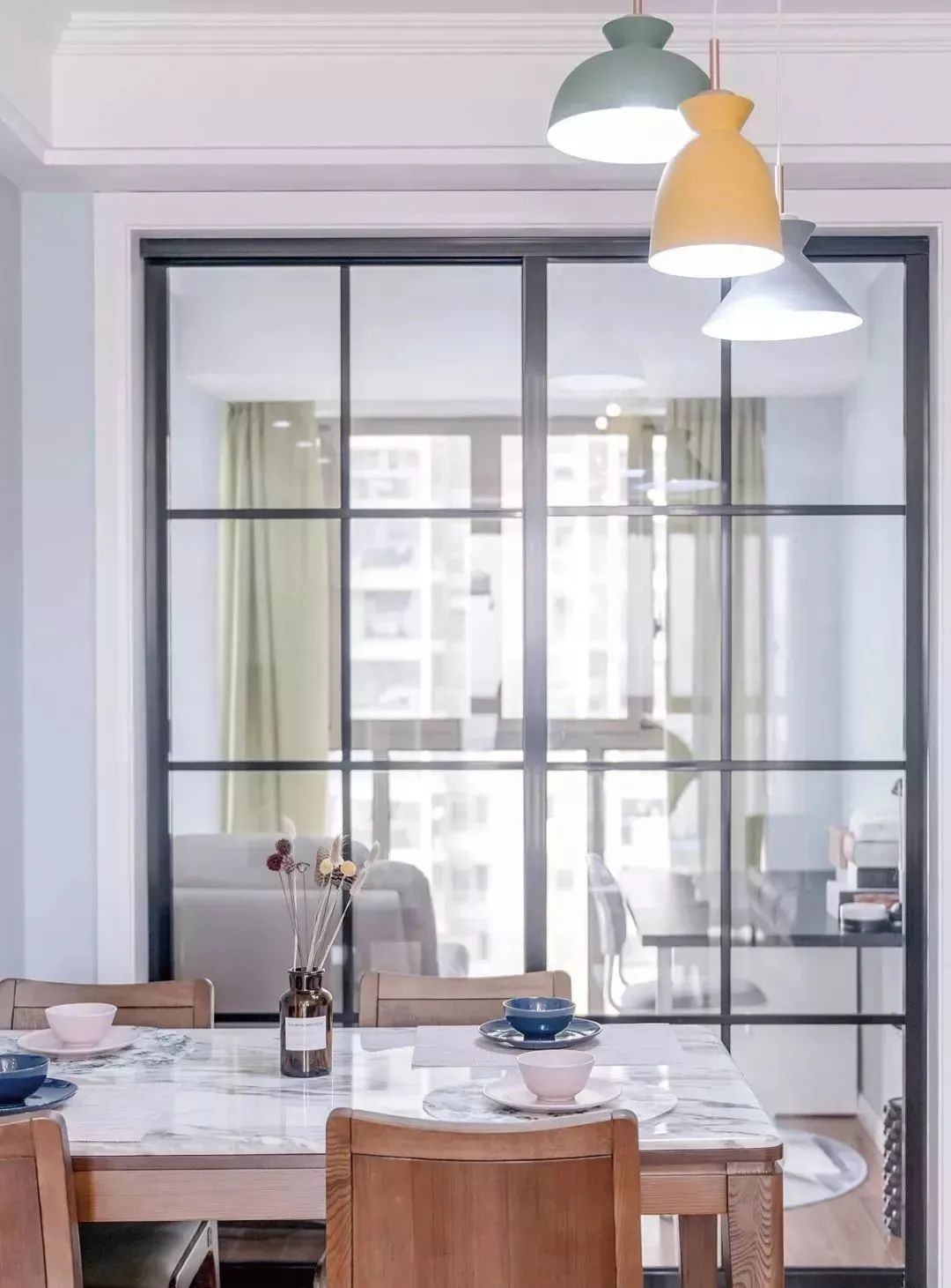 80平简约装修,小清新的蓝色调,还挤出一个小书房,怎么也看不腻!