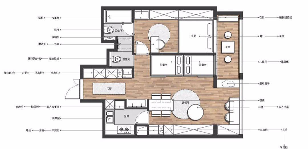 59平方日式风格小宅,轻松容纳一家四口,满满都是温馨惬意