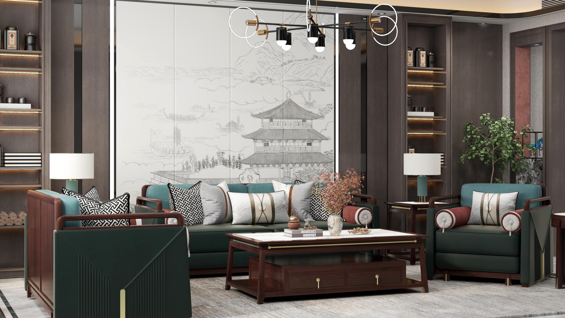 有一种客厅叫新中式，典雅质朴，是格调内敛最直接的表达