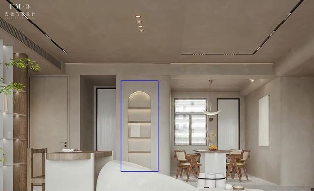 洗漱台外移,如何做储物?学他家,2.4m高隔墙内套拱形壁龛,实用