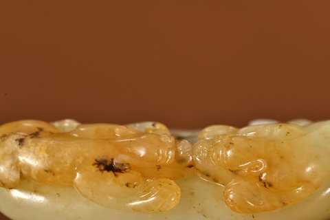 和田玉籽料|和田玉籽料双欢把件