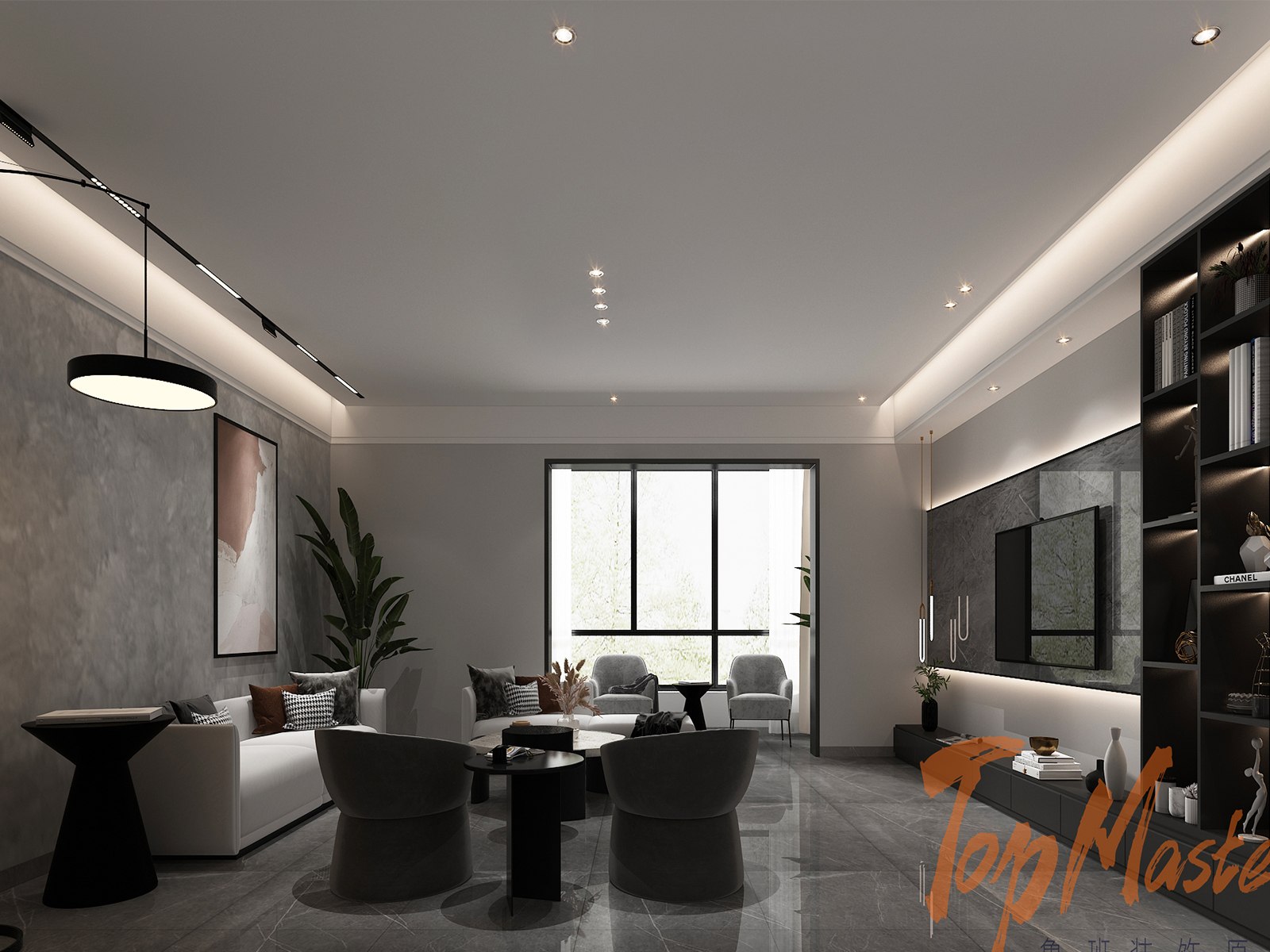 【鲁班装饰】银杏人家197m2现代风格 魅影