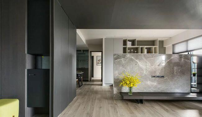 大开间,石材墙,135㎡简约风格也住出豪宅的气派!