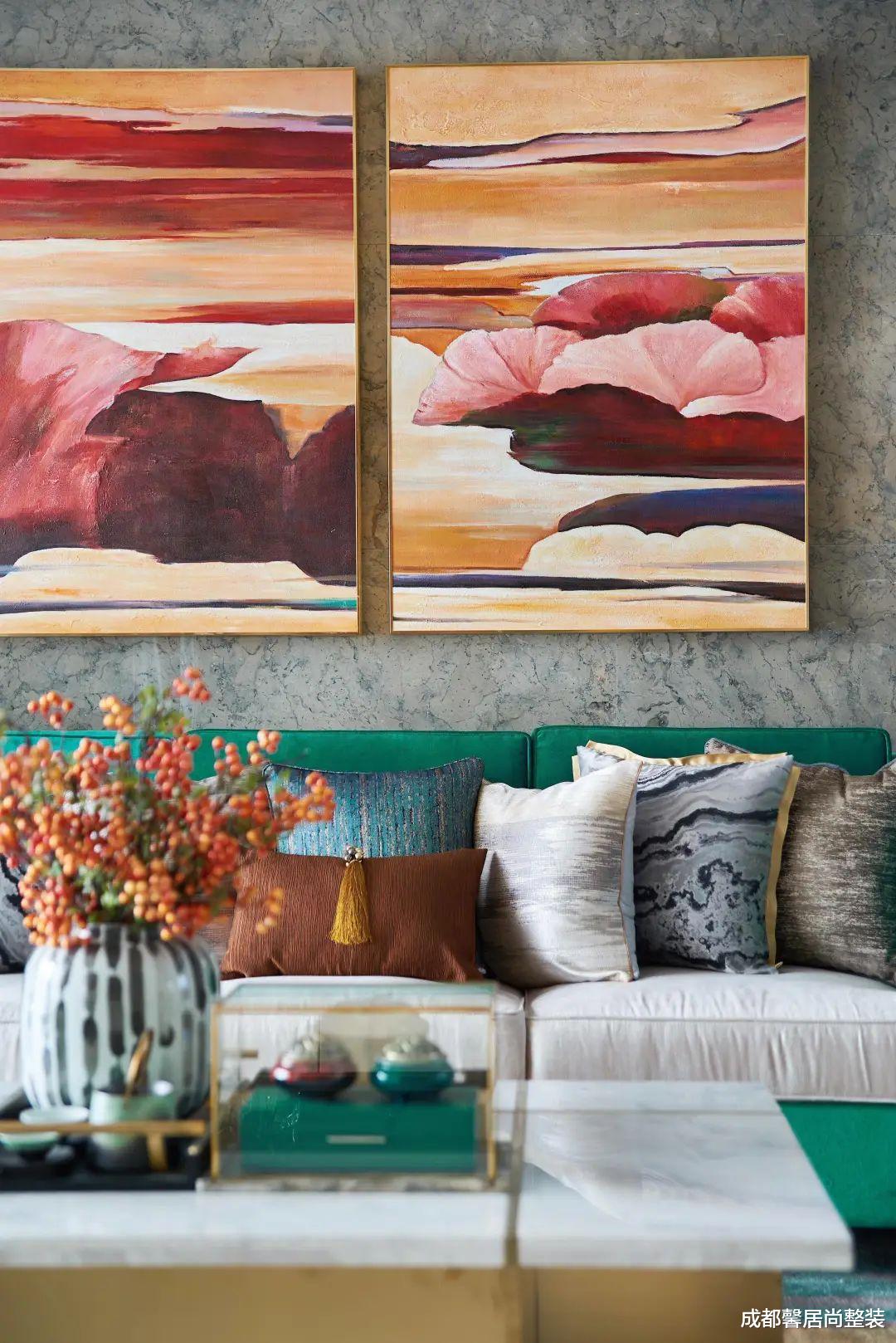 中式轻奢，加点色彩，美得更高级