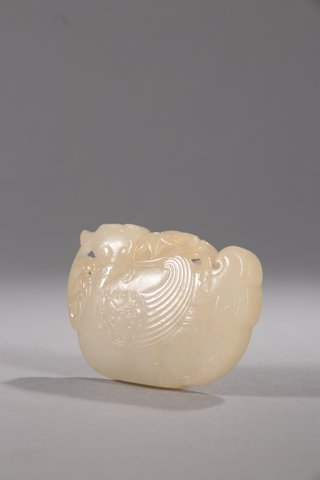 和田玉籽料|清代-和田玉籽料鹌鹑雕件