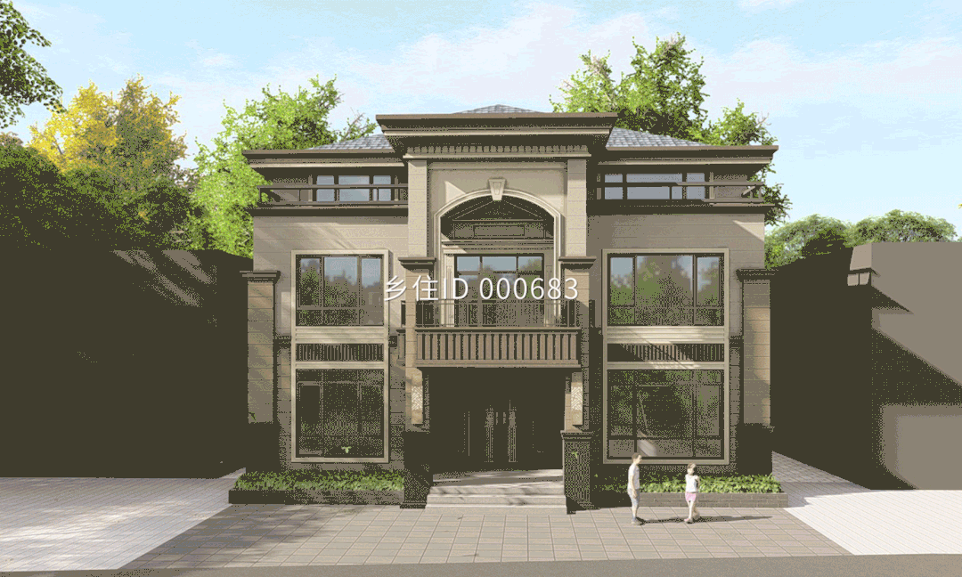 土建造价参考82万，面宽11.7m×进深13.5m 三层欧式风格别墅