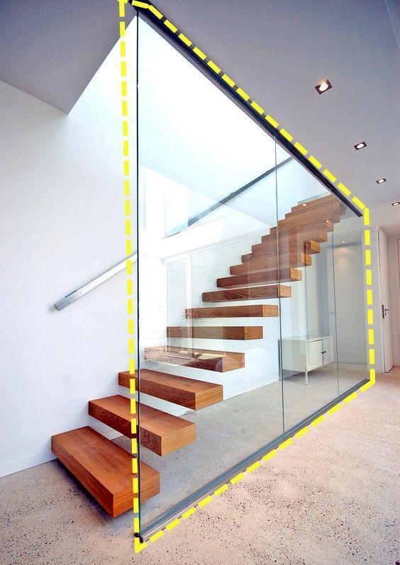 买了复式楼,楼梯两侧已经不流行砌墙了,一面玻璃装到顶,大气