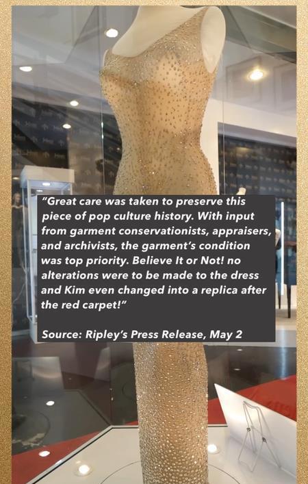 金·卡戴珊|梦露的礼服果然被卡戴珊撑坏了！布料扯坏、珠子脱落，网友：等着赔钱吧