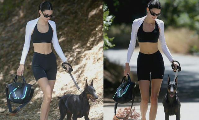凯莉·詹娜|詹娜独自遛狗,高调“炫腹”,纤细蛮腰绝了!走路带风,太美