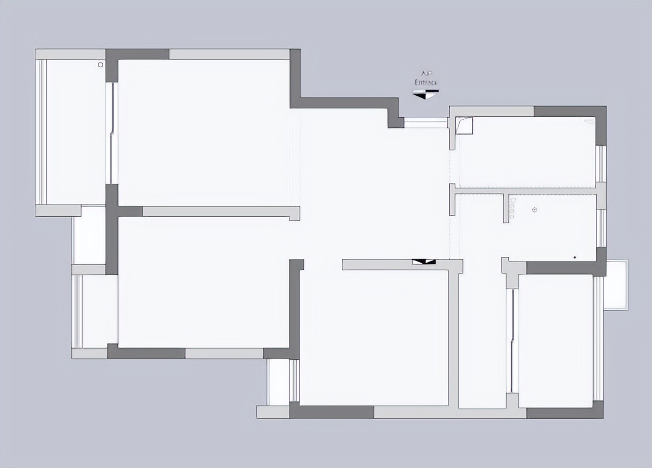 85平北欧风两居室,灰色沙发墙只有一块搁板放着简约优雅的装饰画
