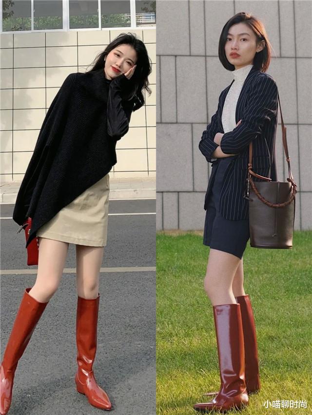 到了秋天才发现:不兴裸靴了!满大街都在穿“无痕靴”,洋气显高