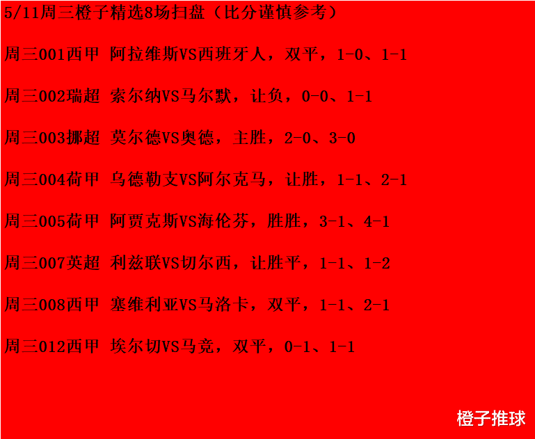 塞维利亚|5/11周三竞彩：阿拉维斯VS西班牙人、塞维利亚VS马洛卡；附8场扫盘