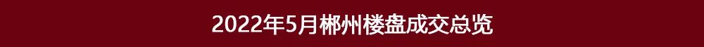 希望小学|郴州楼盘2022年5月销售排行榜