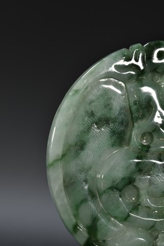 翡翠|晚清 老翡翠祥龙牌