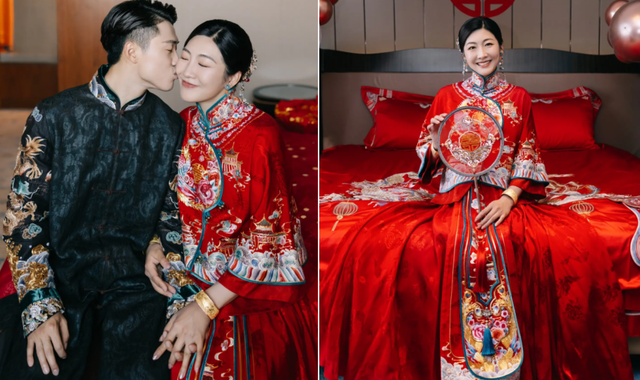 徐梦桃|奥运冠军徐梦桃婚礼现场太豪华，手戴大金镯子好贵气！