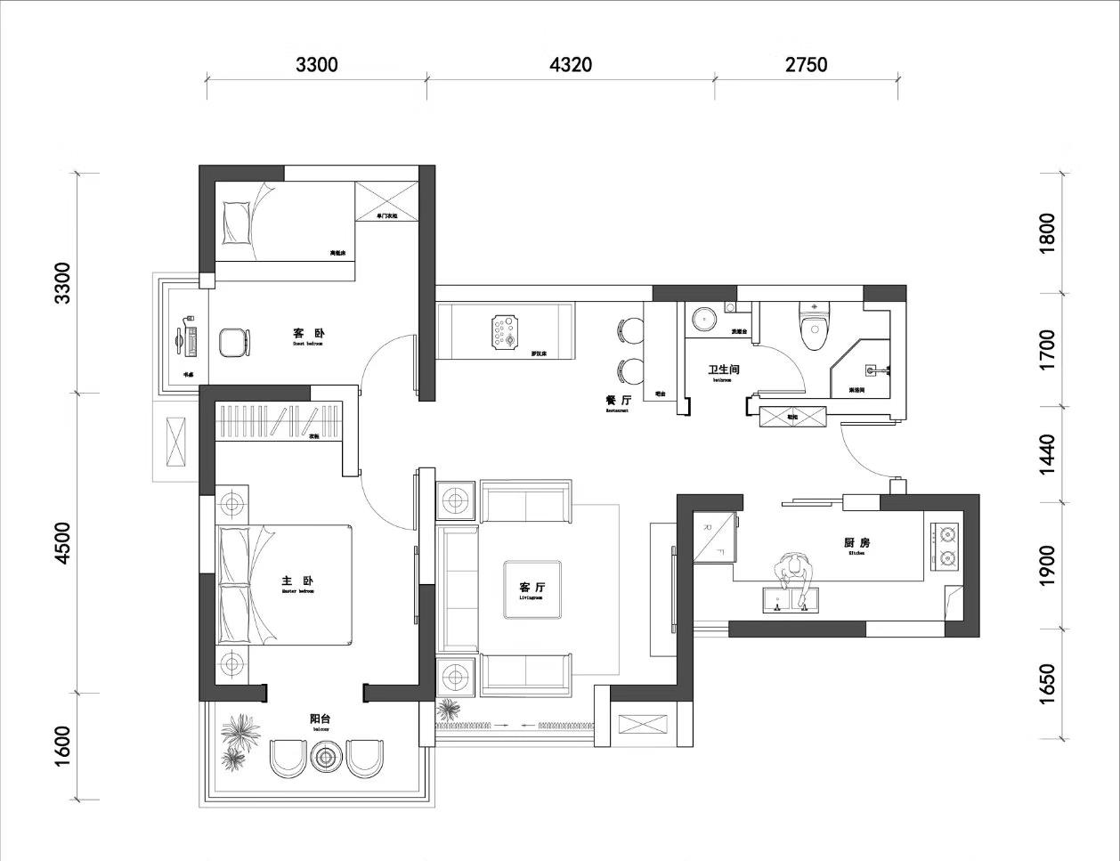 87㎡北欧风两居完工,厨房做成开放式,多宝阁餐边柜你估计没见过