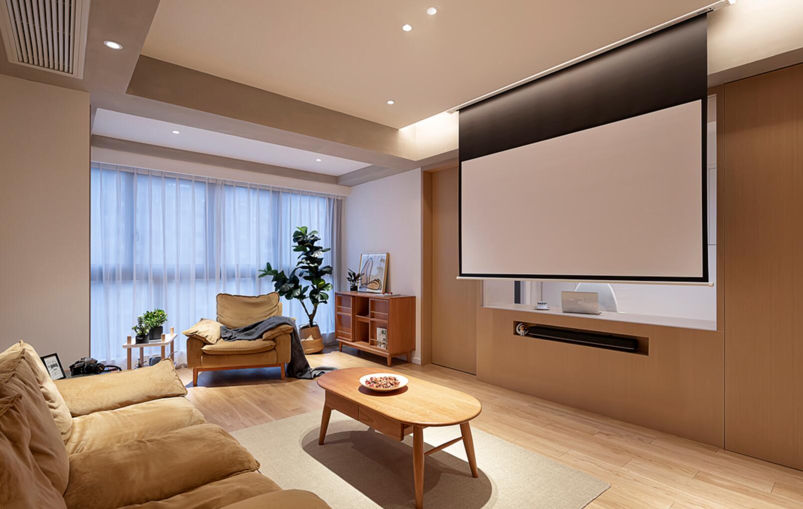 电视墙一定要做柜子?她做半通透设计,完工后,反而更实用