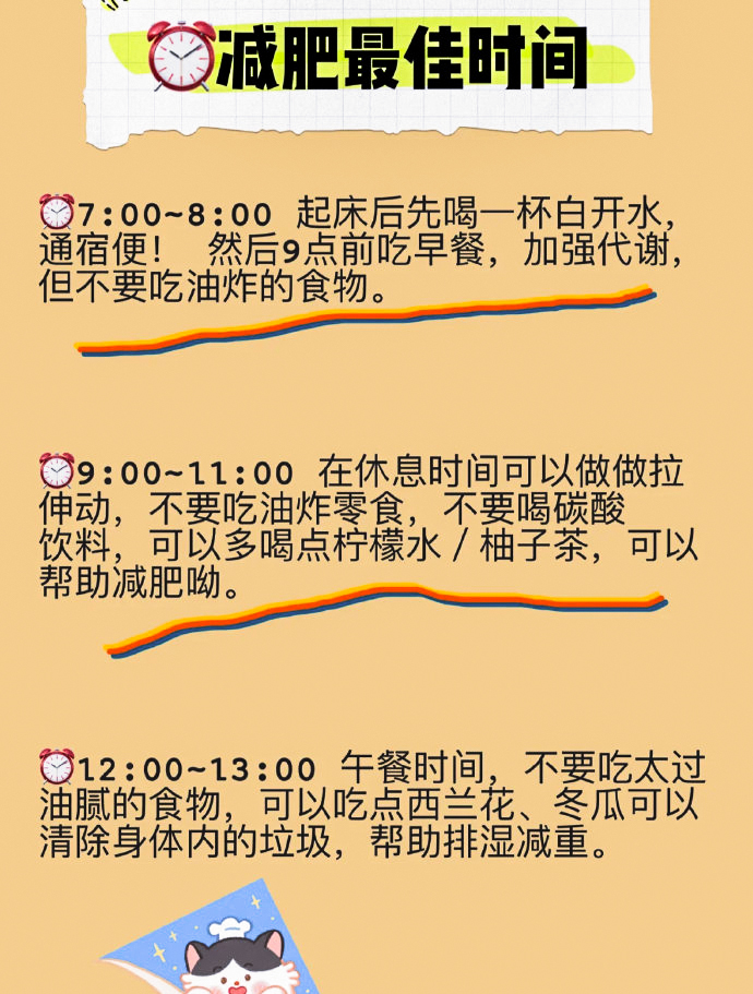 发型 减肥最佳时间运动/饮食方案,1份详尽的计划