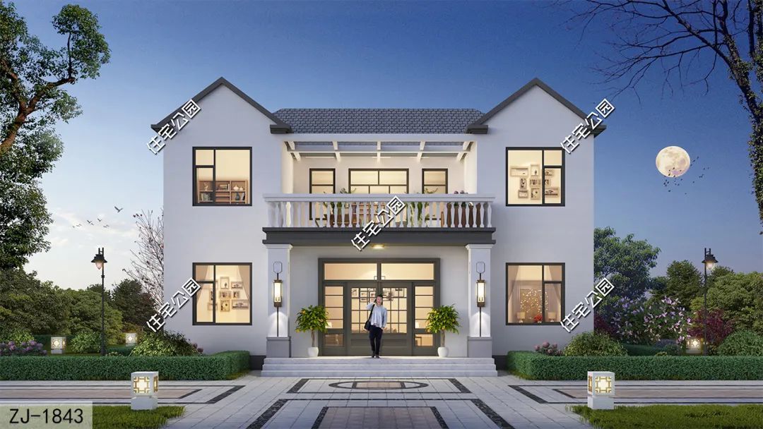 13x9米小占地双拼美式,兄弟双拼房这样建,方便又实用