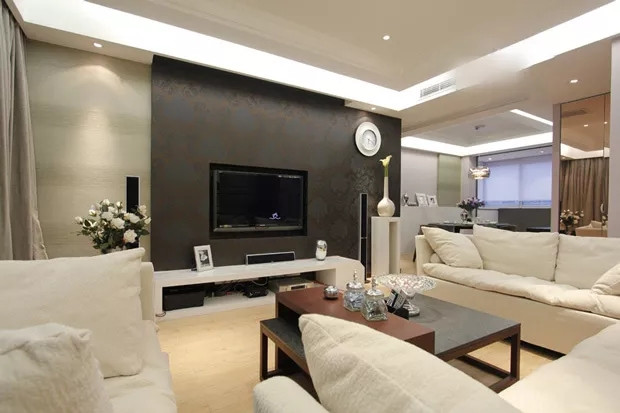 120平现代风三居室,黑白的搭配尤为凸显空间的时尚