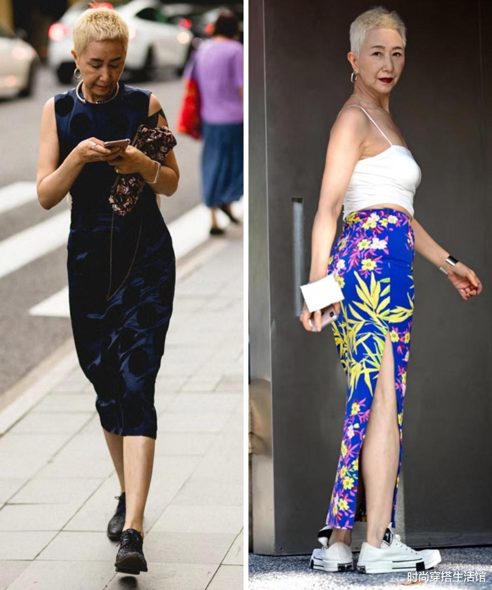 突然发现:会穿的女人都爱“裙子+运动鞋”,时髦、显高还不过时