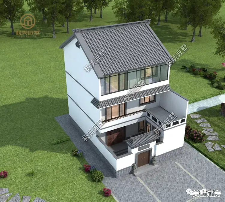 面宽小进深大,中式院子就这么建,家人看了都满意