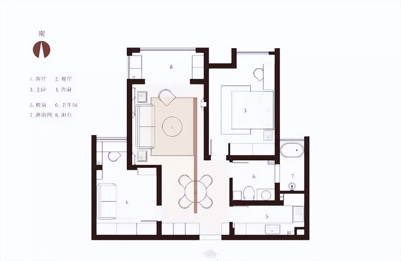 87平中式装修两居室轻松舒适的氛围,打造出不落俗套让人耳目一新