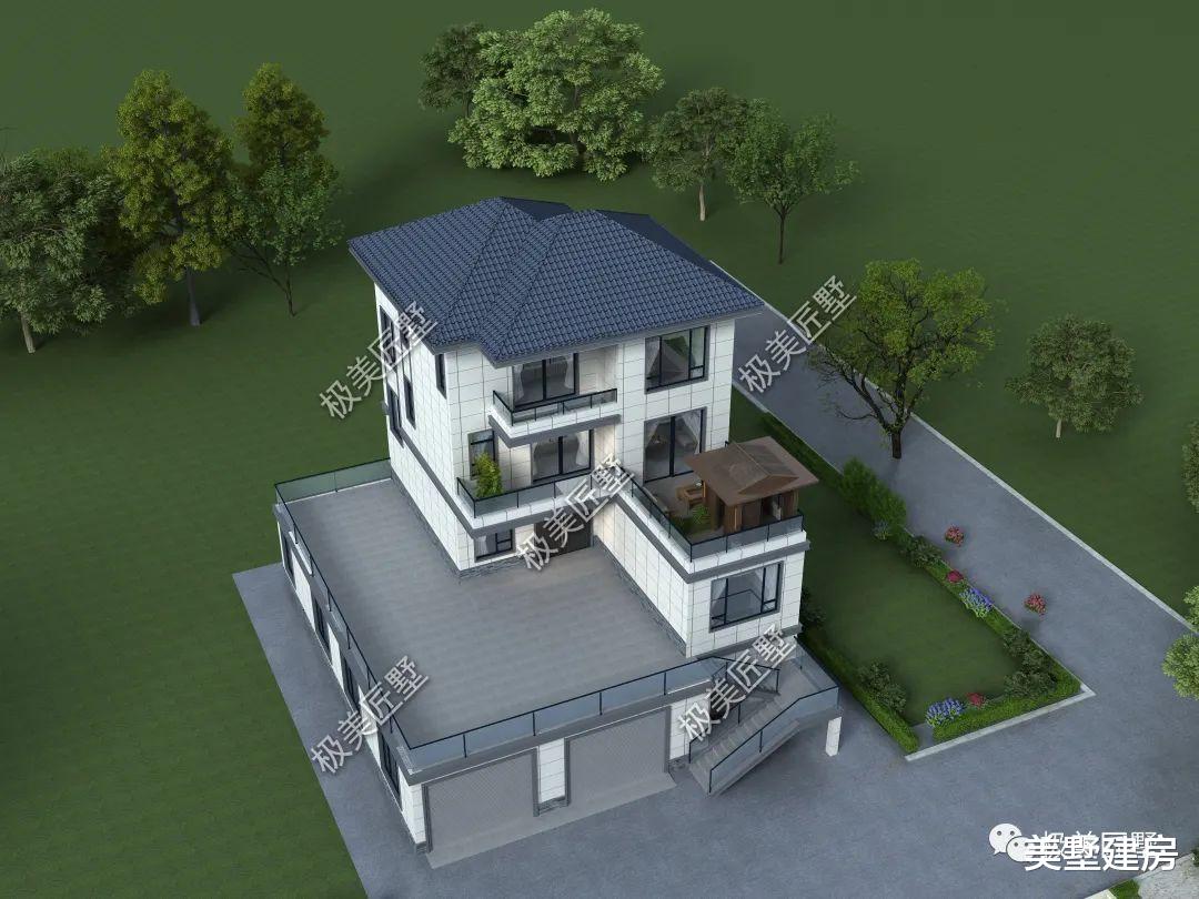 架空设计车库带护院,农村最理想的住宅设计!