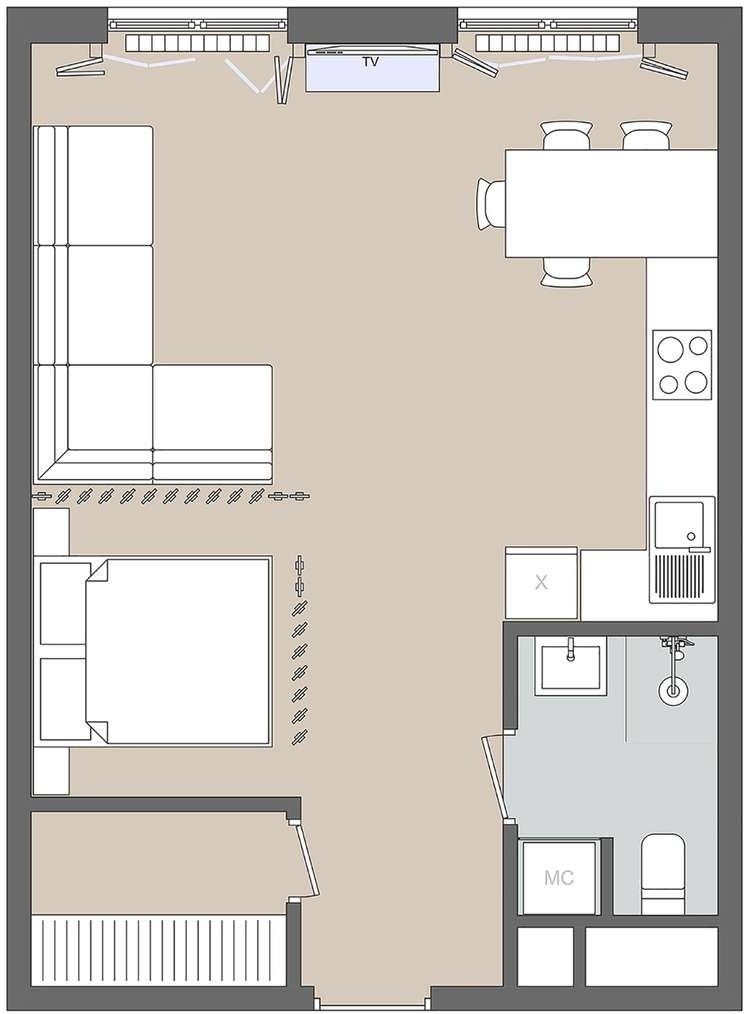 小伙买43㎡装修成工业风,看似像毛坯房,但这颜值真高级,满分