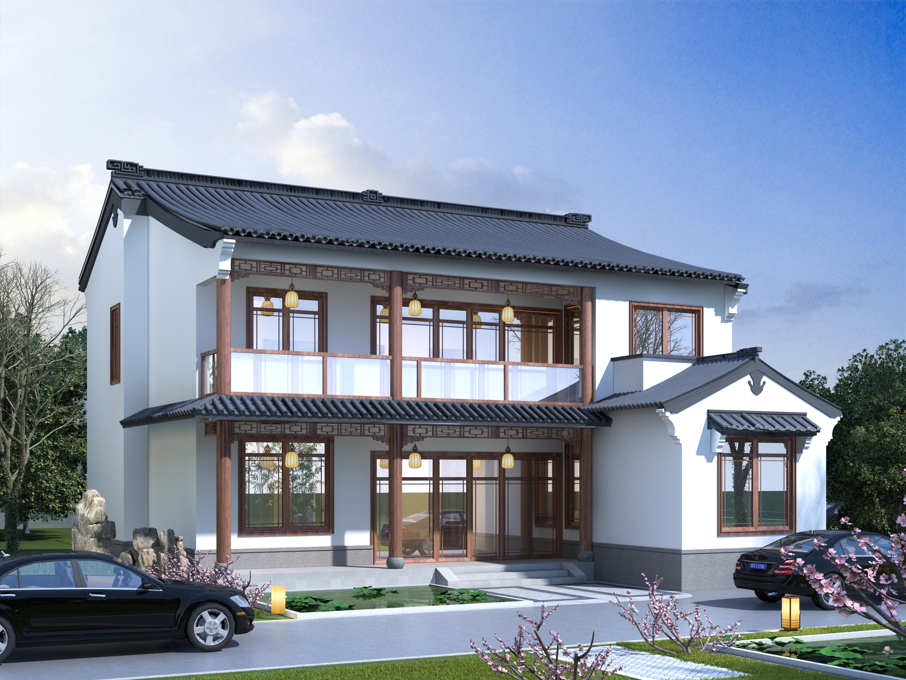 新中式二层住宅设计,造型经典大气又耐看