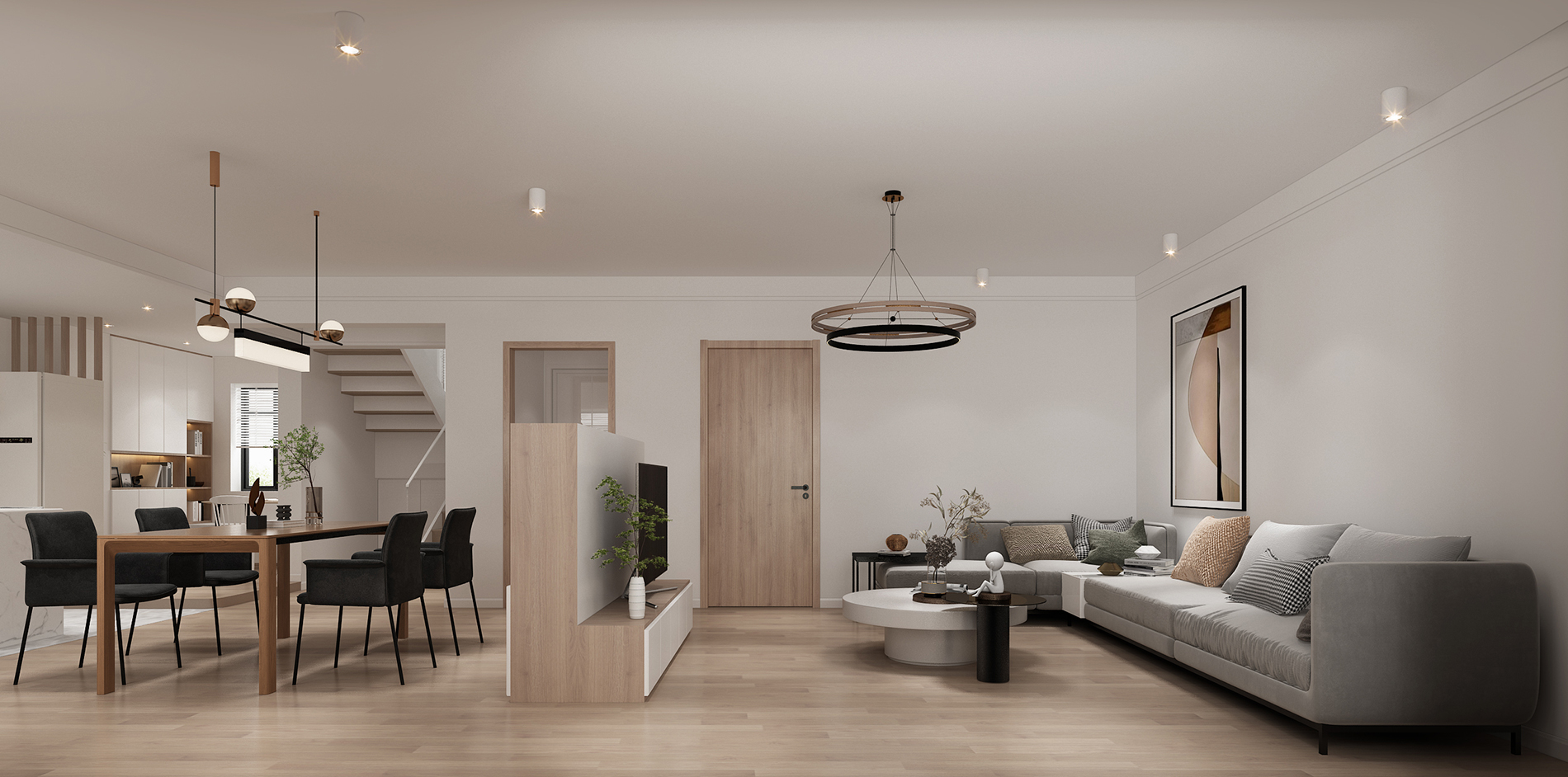 【鲁班装饰】保利玺樾220m2北欧风格 柔和有机