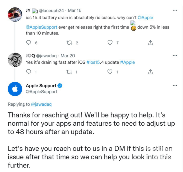 iOS|升级iOS15.4后，iPhone续航翻车了？官方回应