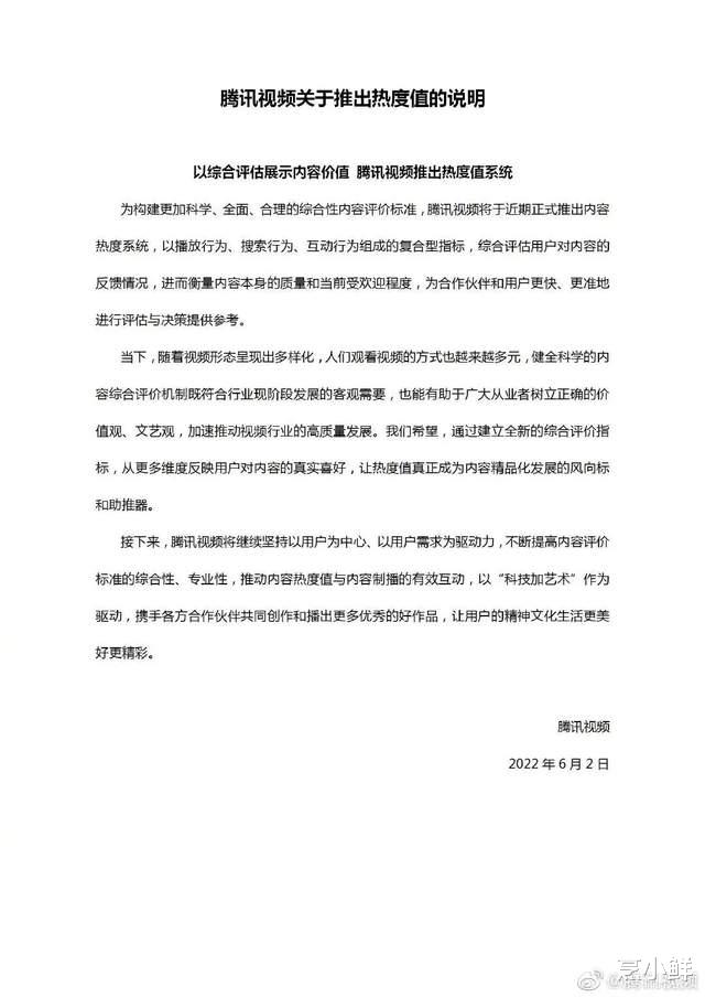 腾讯视频|科学化辅助创作者，腾讯视频推出的热度值有何“门道”?