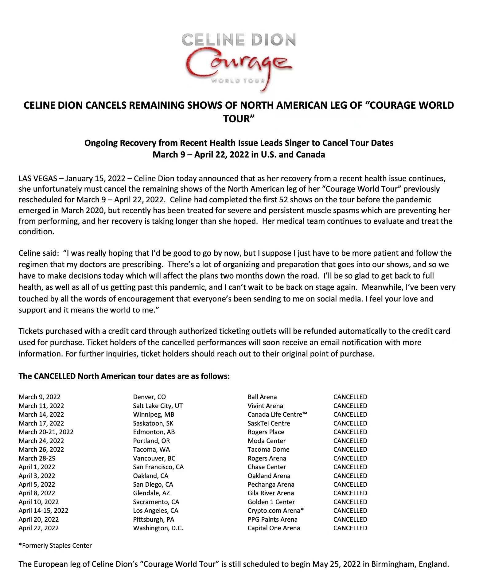 李嘉欣|54岁天后席琳迪翁病重瘫痪，暴瘦成皮包骨，本尊回应：一切都好