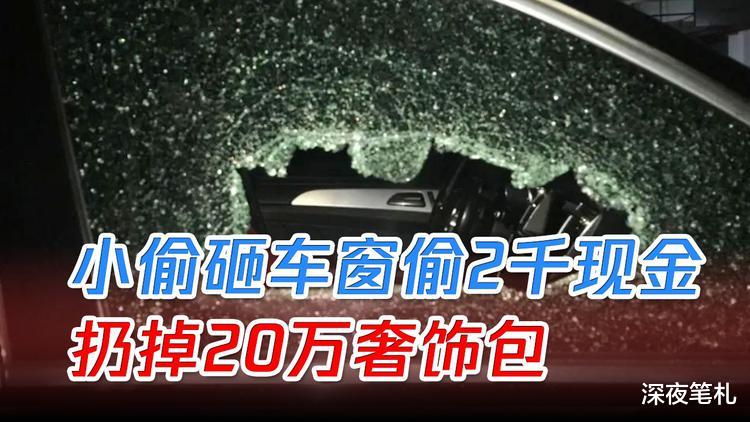 江苏扬州,2男子砸车偷2000现金,却扔掉20万元包及黄金、宝石等
