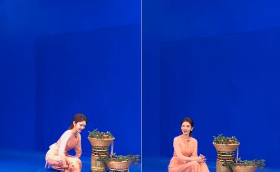 肖战|央视龙洋晒工作花絮！穿超细高跟鞋显气质，随意坐台阶上不怕脏